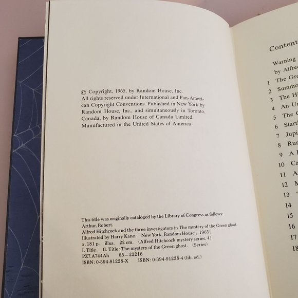 3 Investigators Mystery Series Alfred Hitchcock 1965 Mystery Green Ghost Book HC - Picture 9 of 9